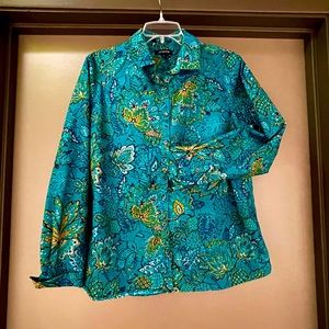 Teal & Yellow Gold Paisley Button Down Shirt